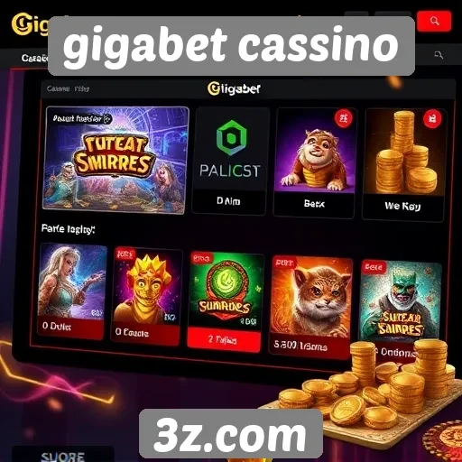 Interface do usuário do site gigabet cassino